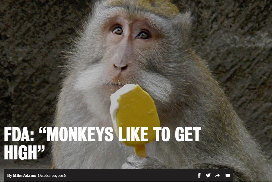 Unrivaled Brands Inc (UNRV): FDA says monkeys like to get high T...